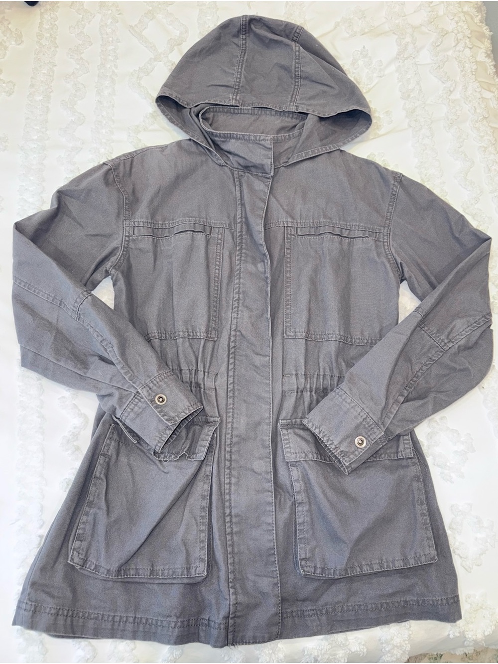 Women's Hooded Utility Jacket - Gray